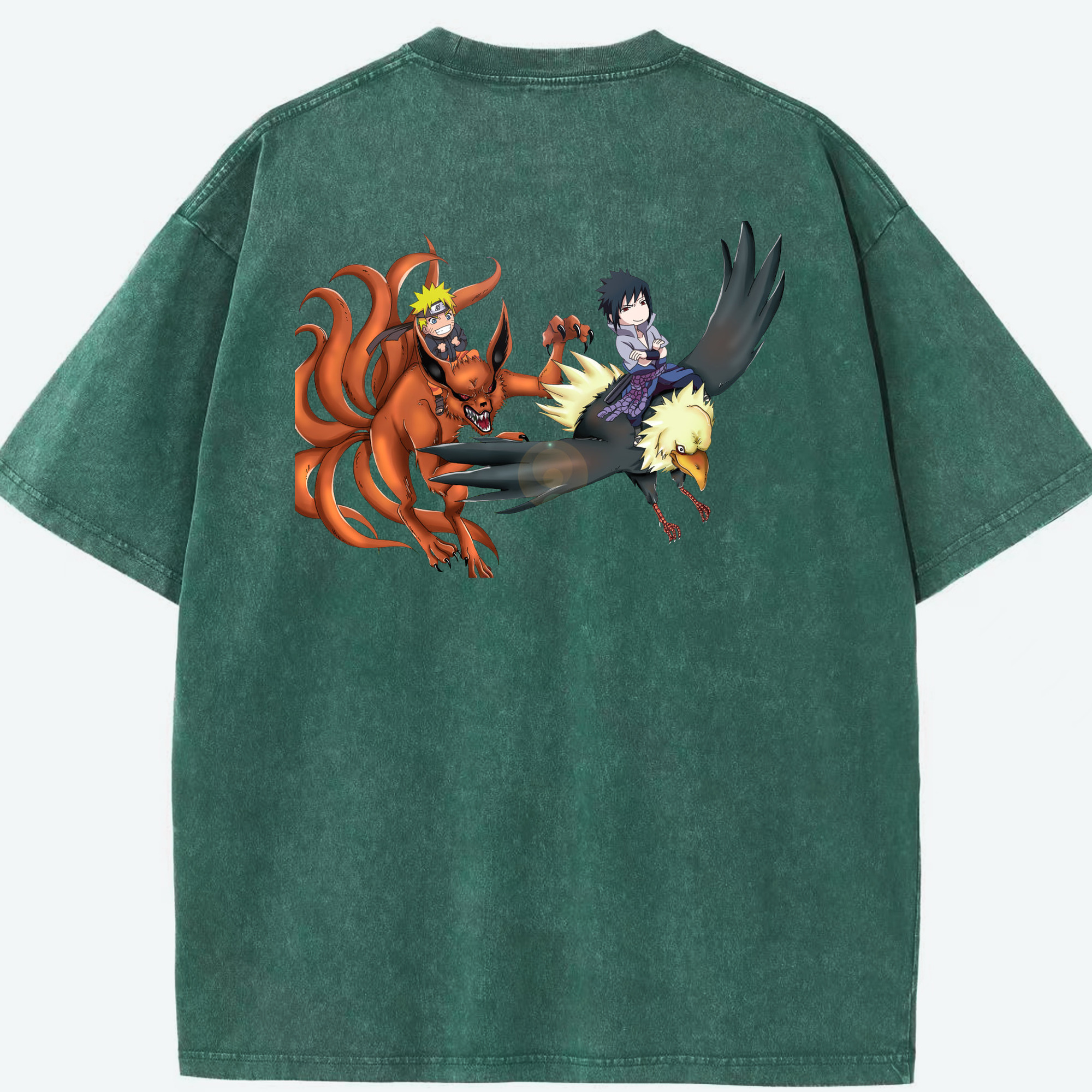 （画像用） NARUTO -ナルト- うずまき ナルト Uzumaki Naruto 綿100% ヴィンテージ風 半袖Tシャツ（背面プリント）